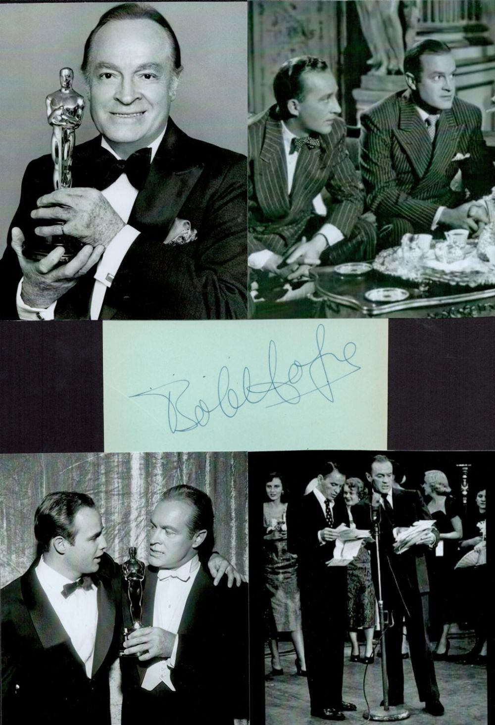 Lot 652: Bob Hope Signed Signature Card with 7 Black...