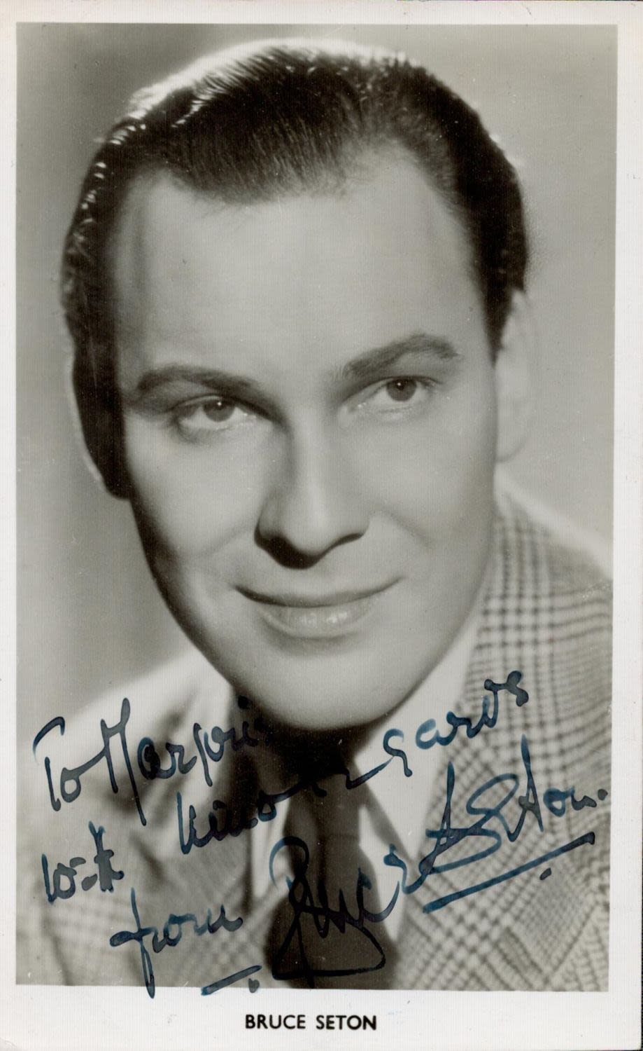 Lot 656: Actor Bruce Seton Signed 5x3 Vintage Black and...