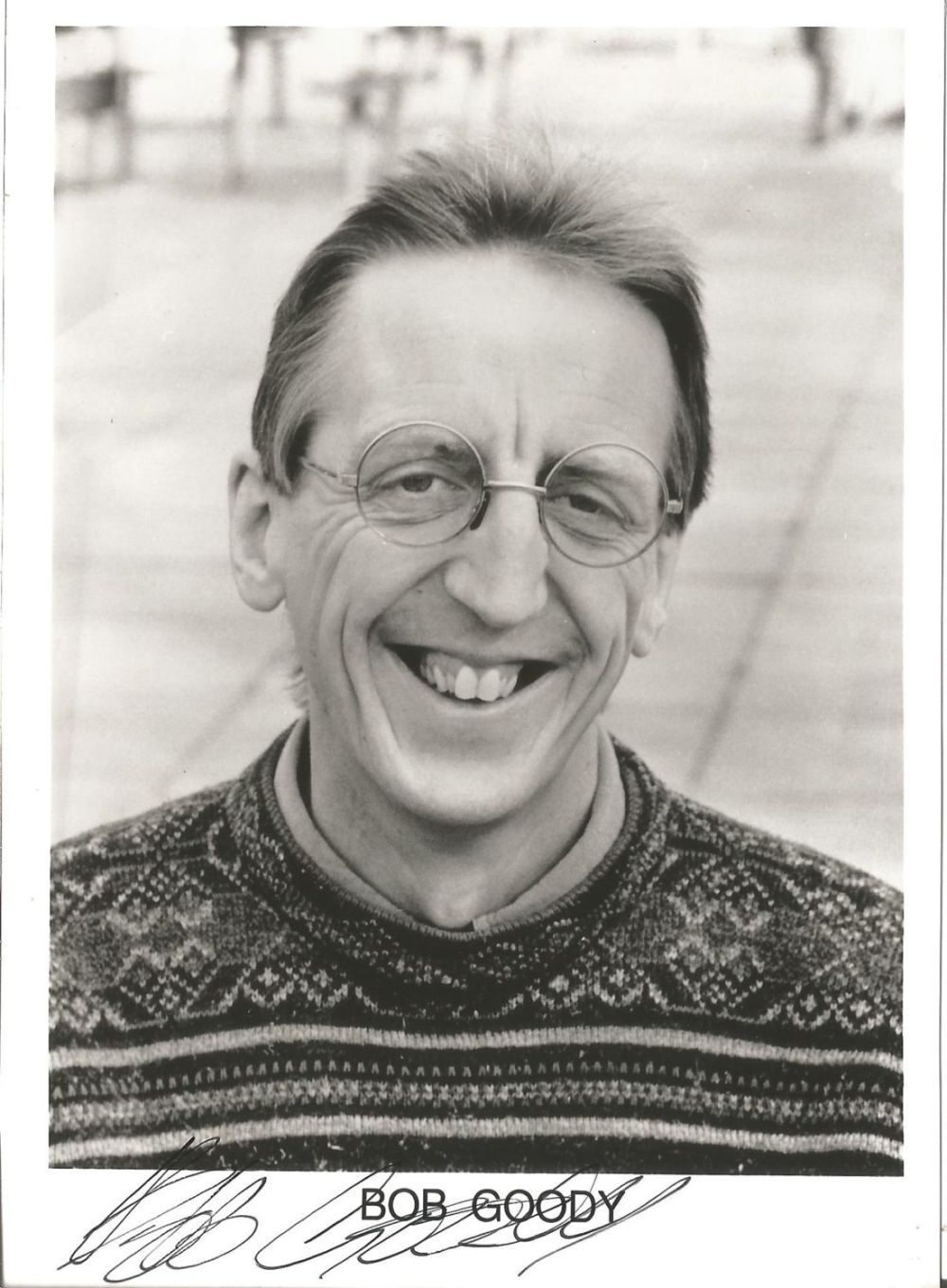 Lot 704: Bob Goody signed 7x5 black and white photo....