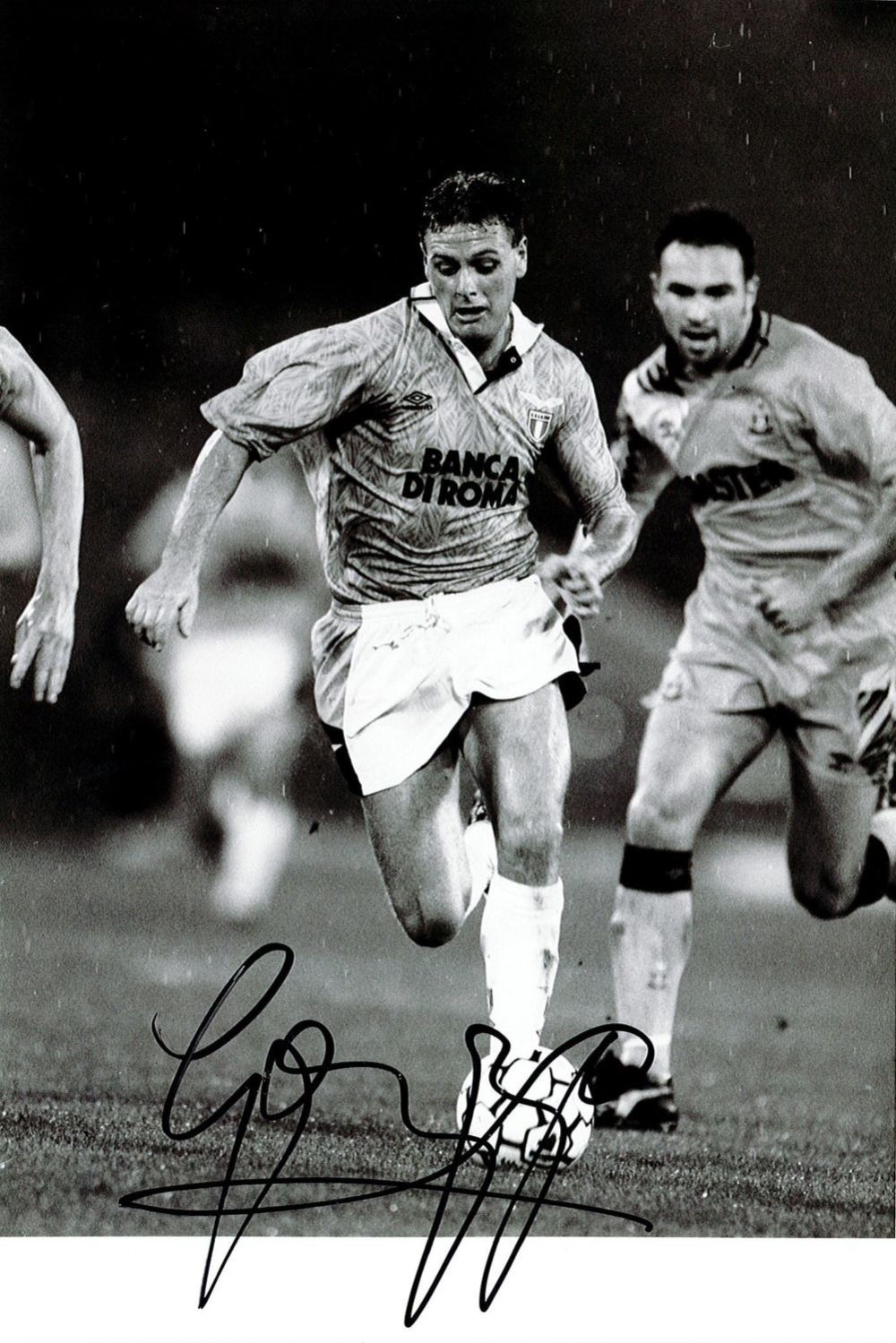 Lot 735: Football Paul Gascoigne signed Lazio 7x5 black and...