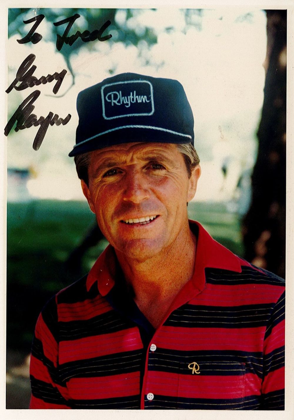 Lot 738: Golf Gary Player signed 7x5 colour photo dedicated....