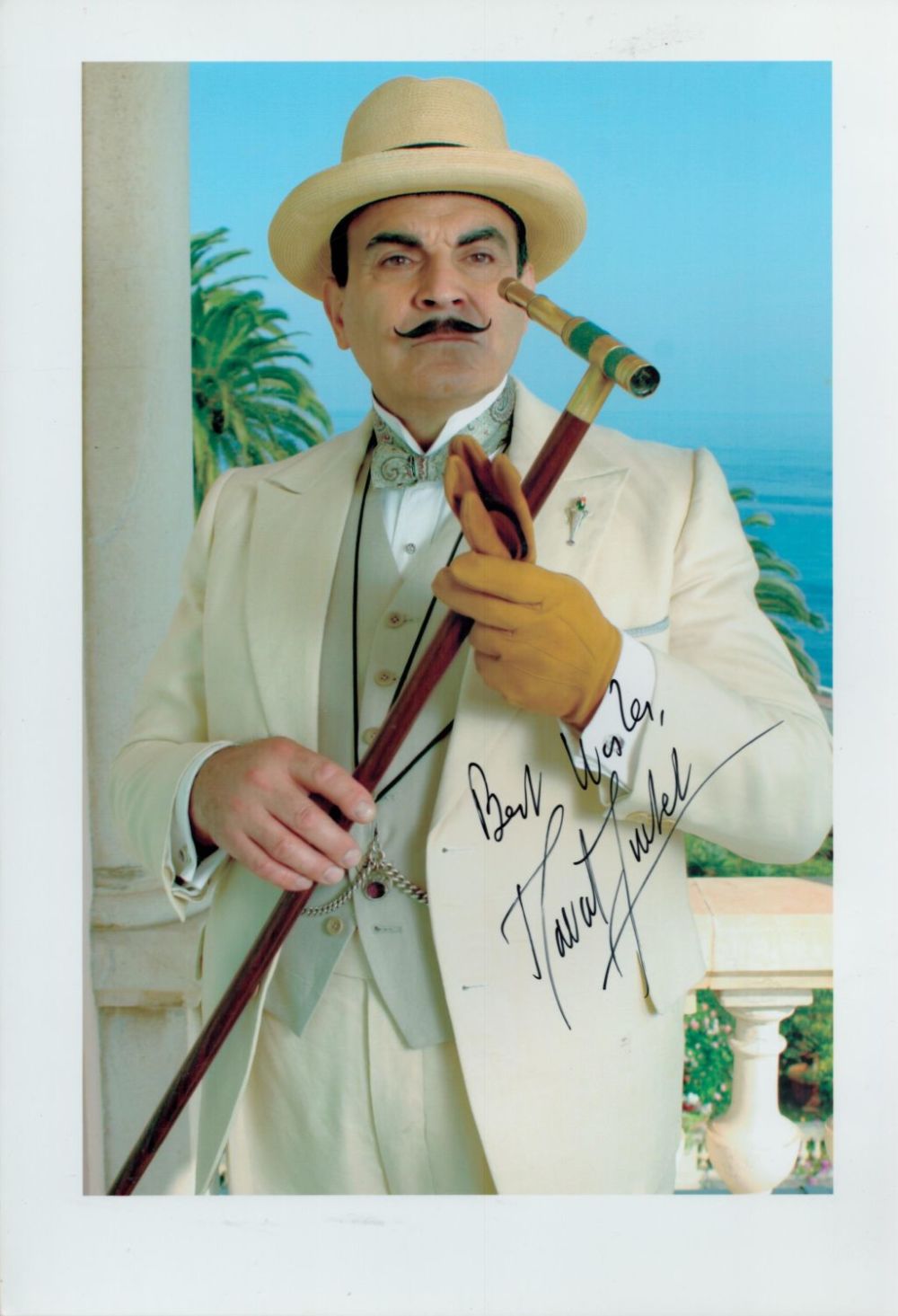 Lot 53: David Suchet signed 12x8 colour Poirot photo. All...