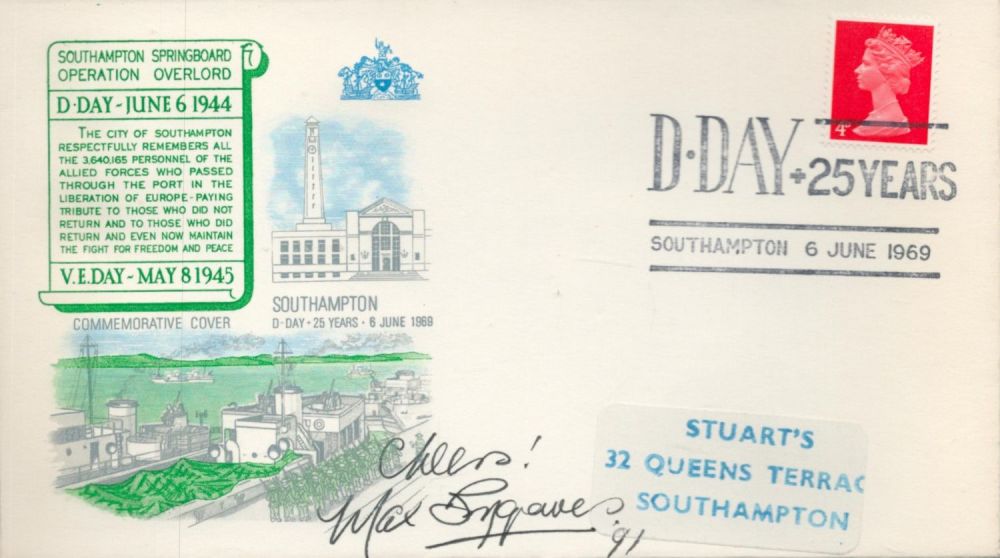 Lot 60: Max Bygraves Signed FDC D-Day + 25 Years...