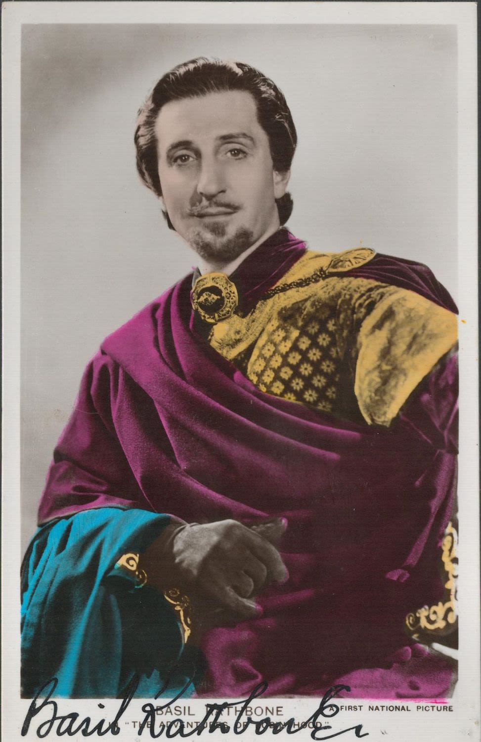 Lot 102: Basil Rathbone Signed 5x3 colour photo. All autographed...