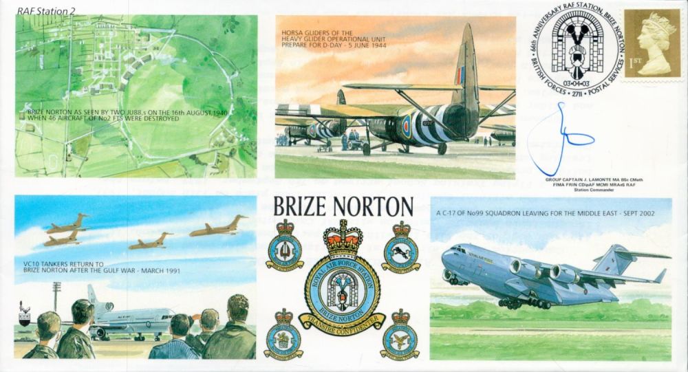 Lot 192: Group Captain J Lamonte Station Commander Signed FDC...