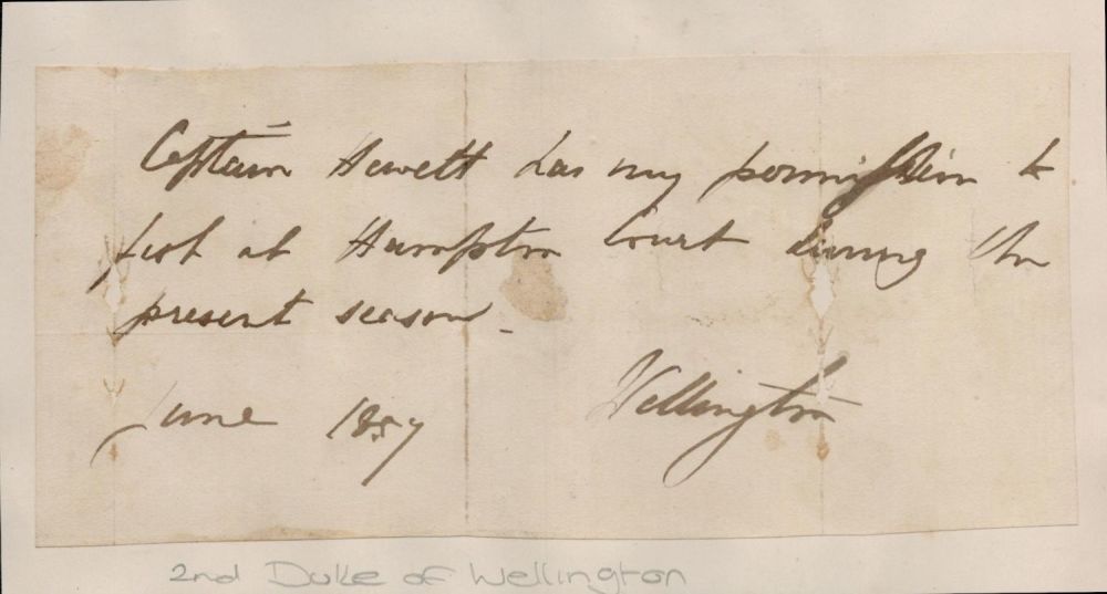 Lot 201: 2nd Duke of Wellington clipped signature piece. All...