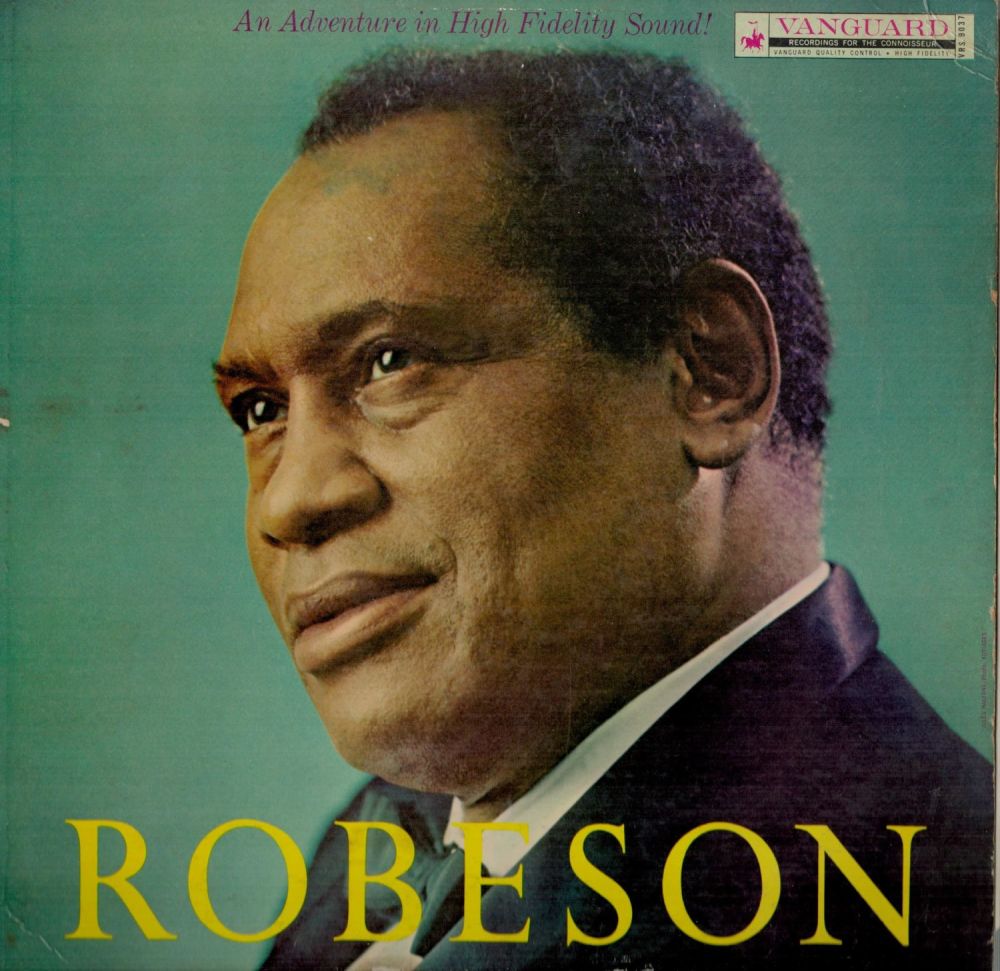 Lot 210: Paul Robeson signed 33rpm vinyl record sleeve. Dedicated....