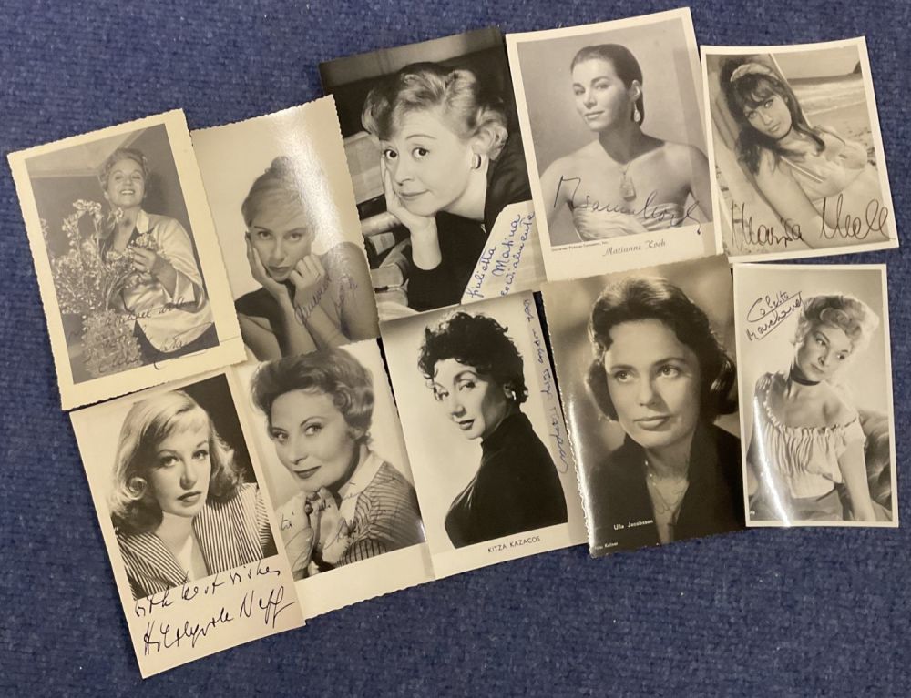 Lot 214: European actresses, a collection of 10 signed vintage...