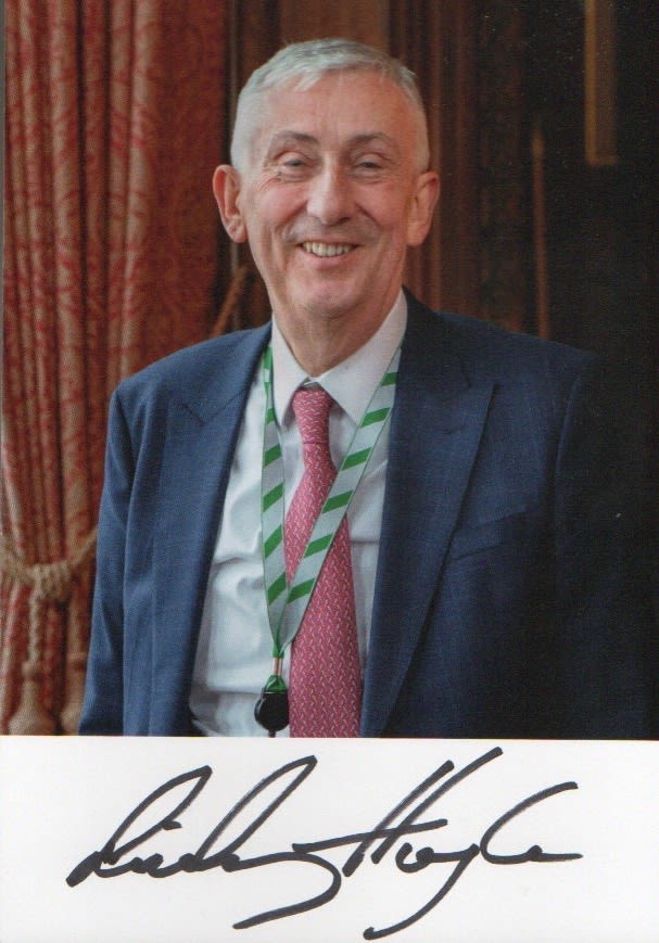 Lot 237: Sir Lindsay Hoyle signed postcard sized picture of...
