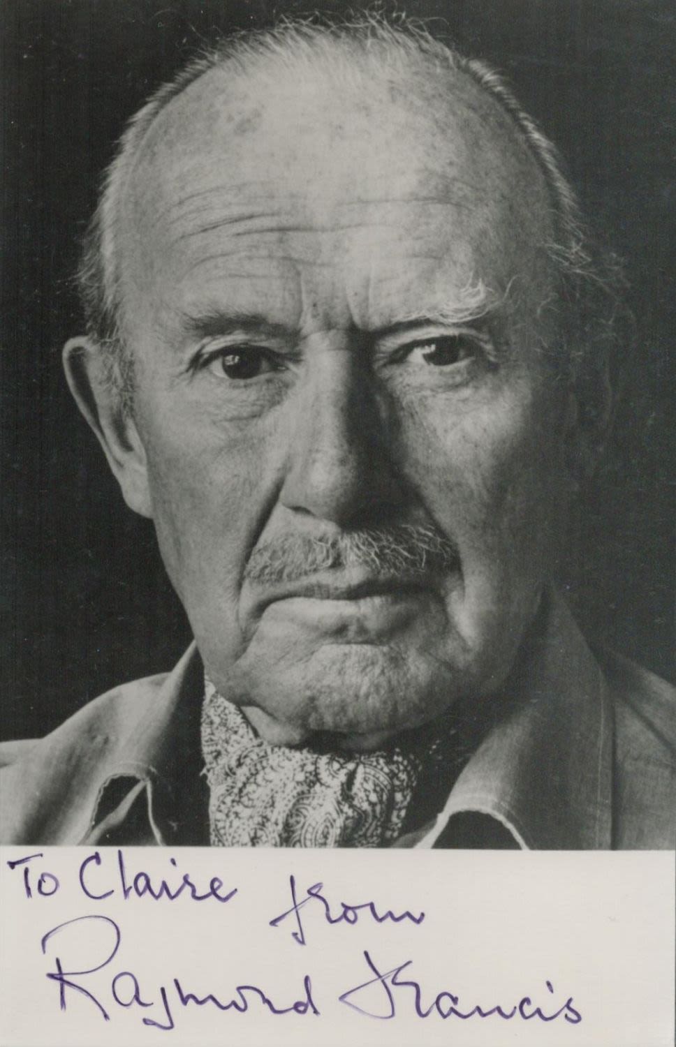 Lot 369: Raymond Francis signed 6x4 black and white photo....