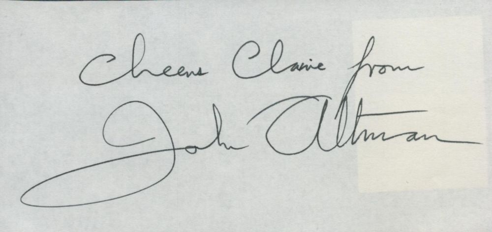 Lot 375: John Altman signed album page. All autographed items...