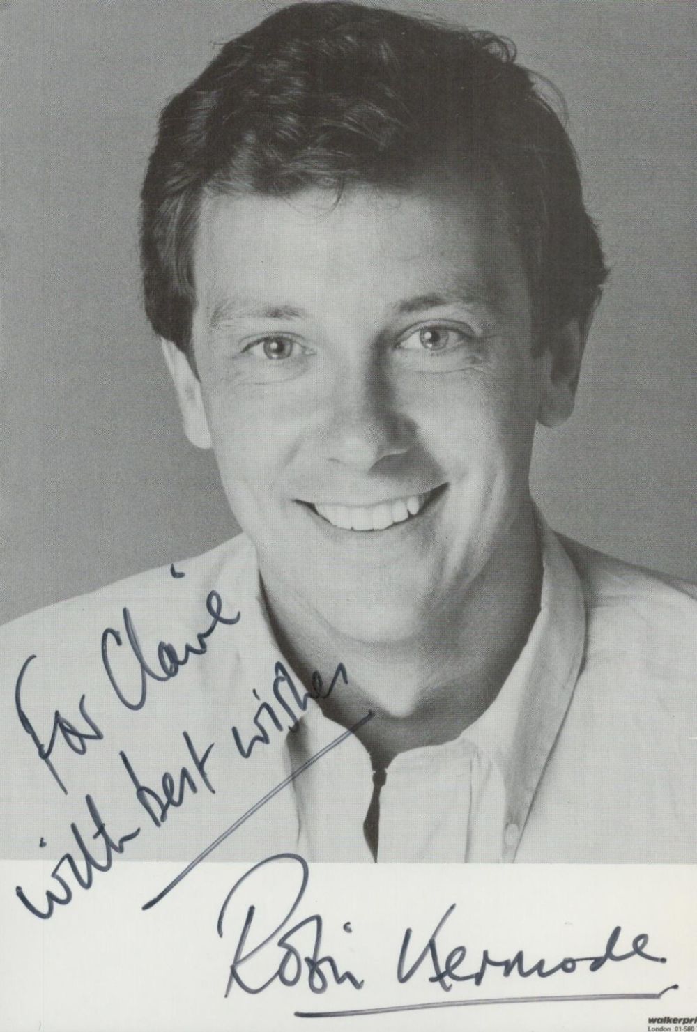 Lot 377: Robin Kermode signed 6x4 black and white photo....