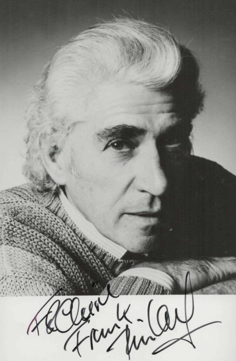 Lot 380: Frank Finlay signed 6x4 black and white photo....