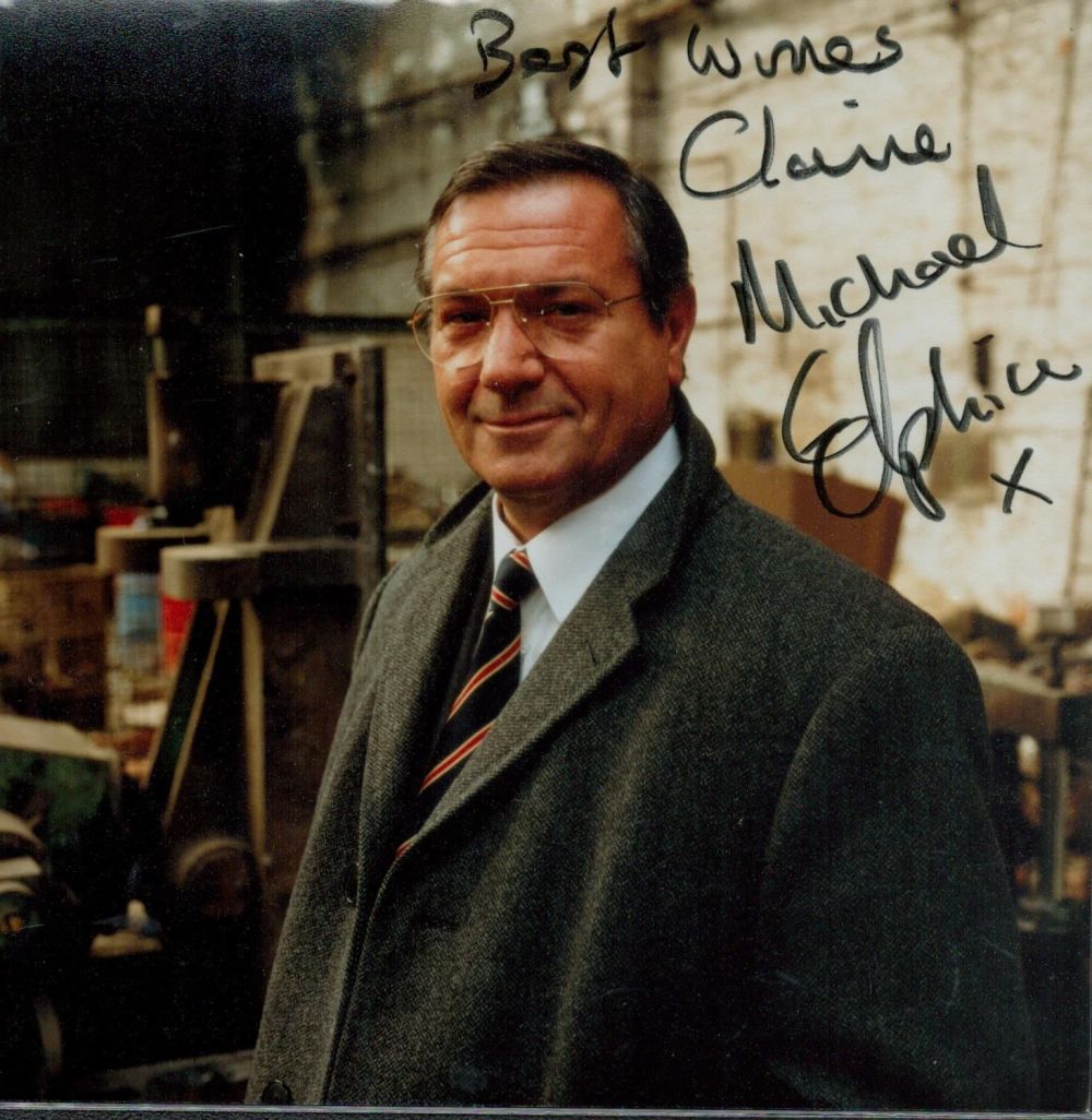 Lot 384: Michael Elphick signed 5x5 colour photo. All autographed...