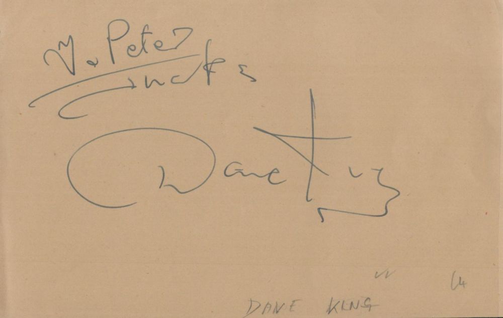 Lot 400: Dave King signed album page. All autographed items...