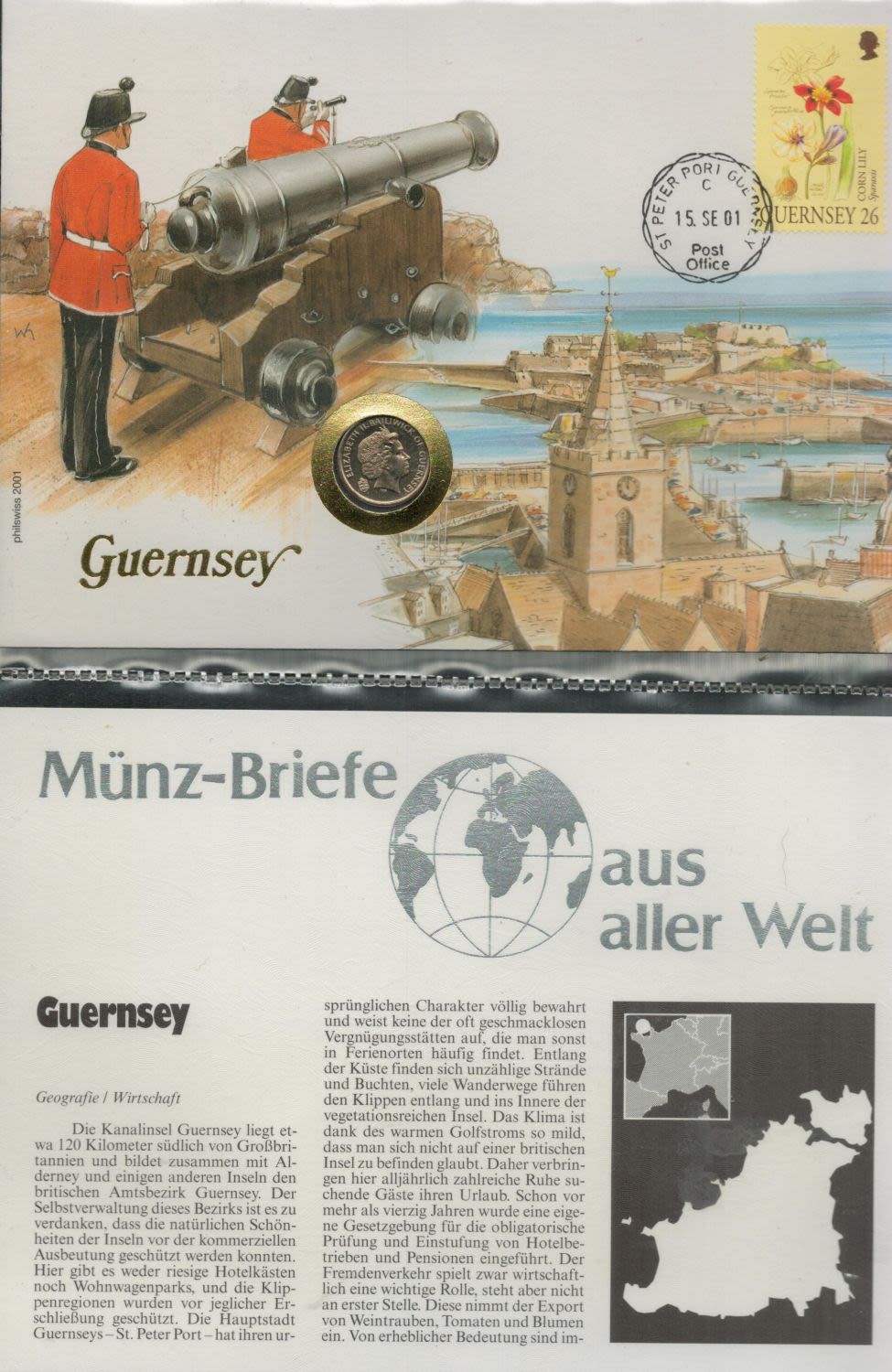 Lot 453: Guernsey Coin Cover with stamp and postmark 15...
