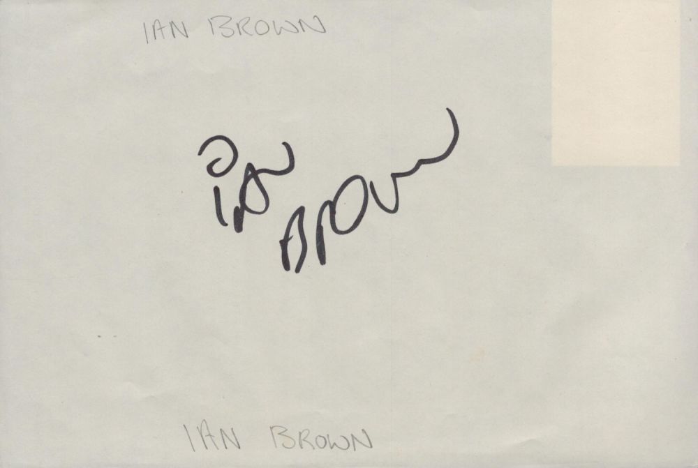 Lot 456: Ian Brown signed album page. All autographed items...