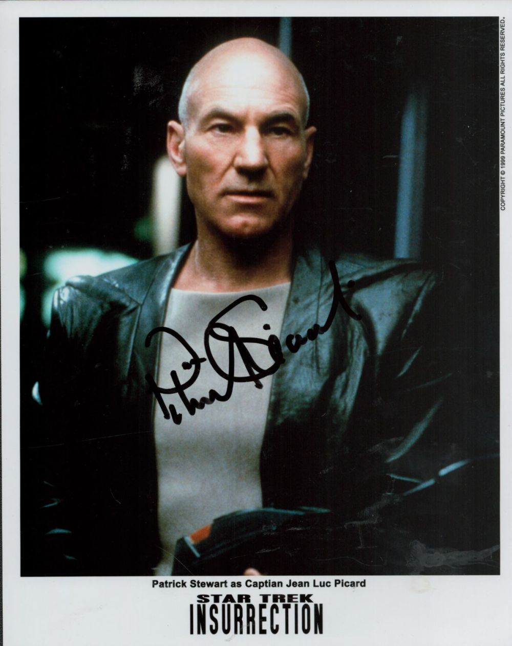 Lot 470: Patrick Stewart signed 10x8 Star Trek Insurrection promo...
