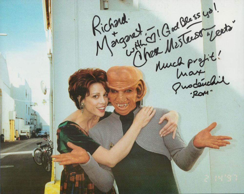 Lot 474: Max Grodenchik and Chase Masterson signed 10x8 Star...