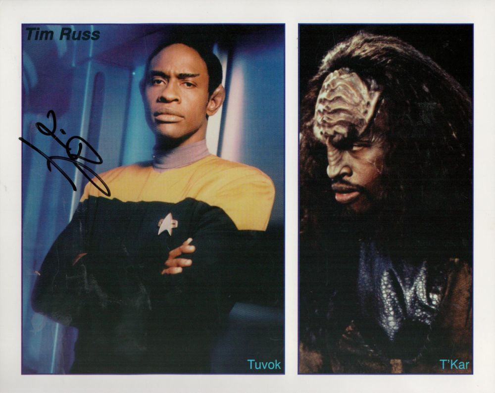 Lot 494: Tim Russ signed 10x8 montage colour photo. All...