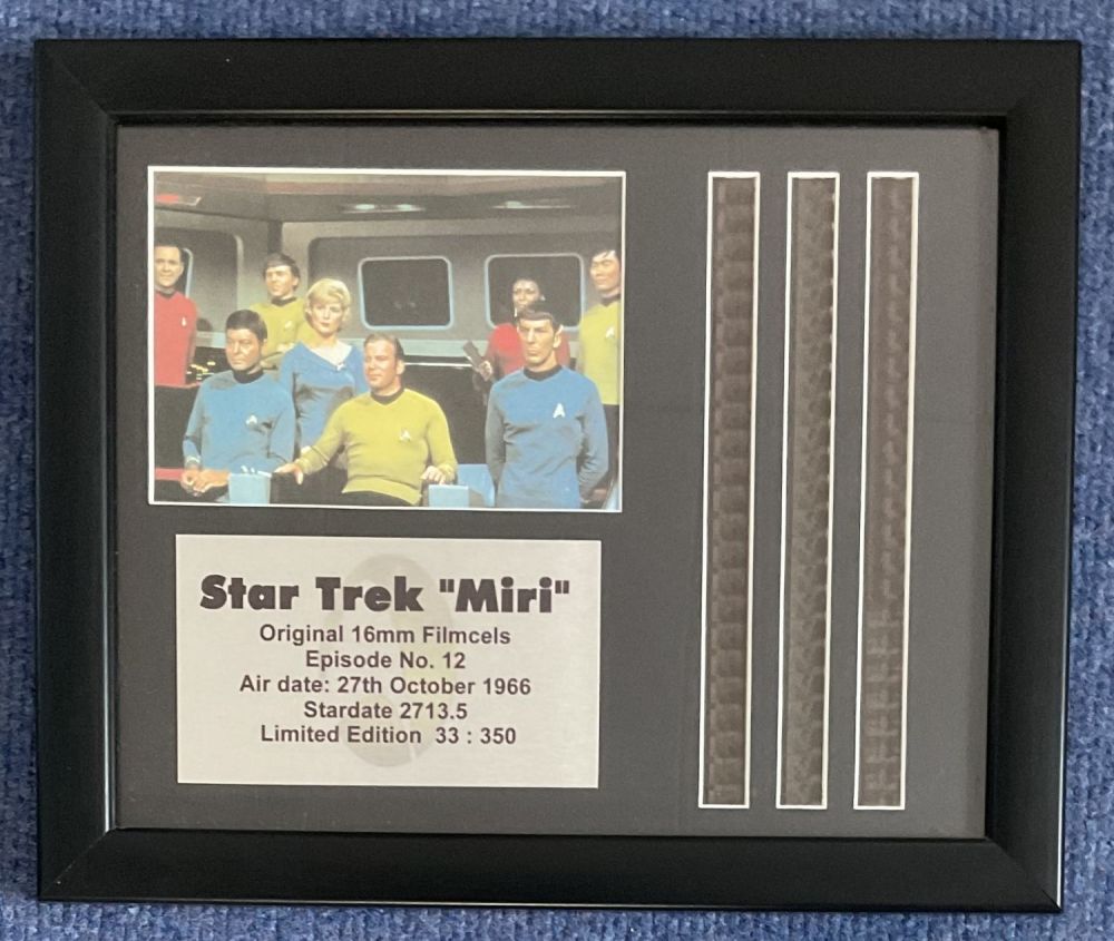 Lot 557: Star Trek Miri framed original 16mm Filmcells Episode...