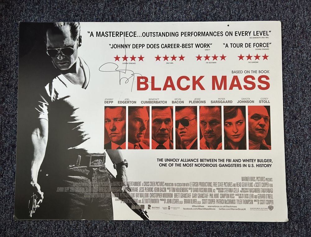 Lot 566: Johnny Depp signed 30x40 Black Mass promo movie...