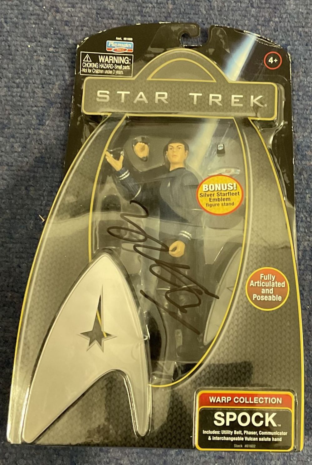 Lot 578: Star Trek Zachary Quinto signed Spock Figurine signed...