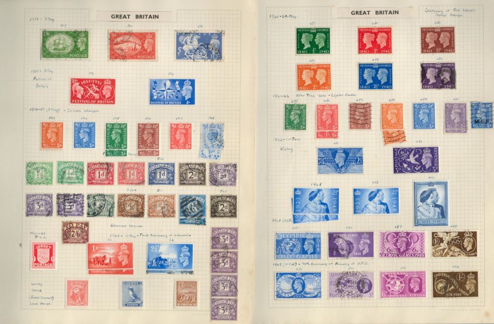 Lot 618: GB used Stamp Collection on 5 Album leaves...