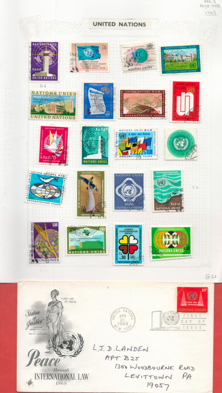 Lot 622: United Nations Mint and used Stamps in a...