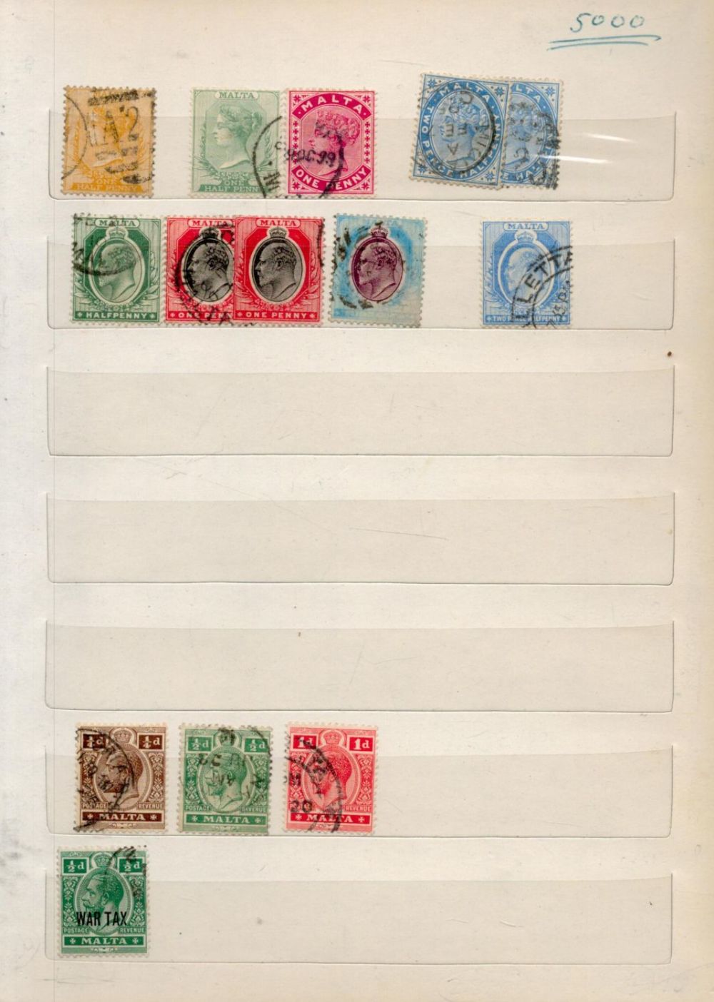 Lot 624: Malta used Stamps in a small Stockbook with...