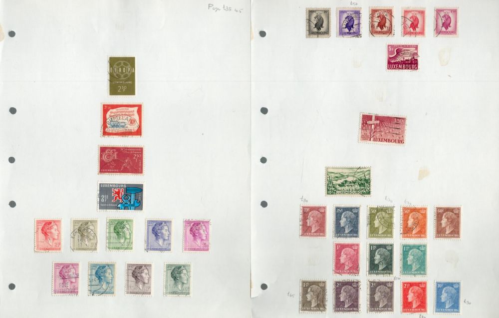 Lot 635: Luxembourg used Stamps on 9 pages containing approx...