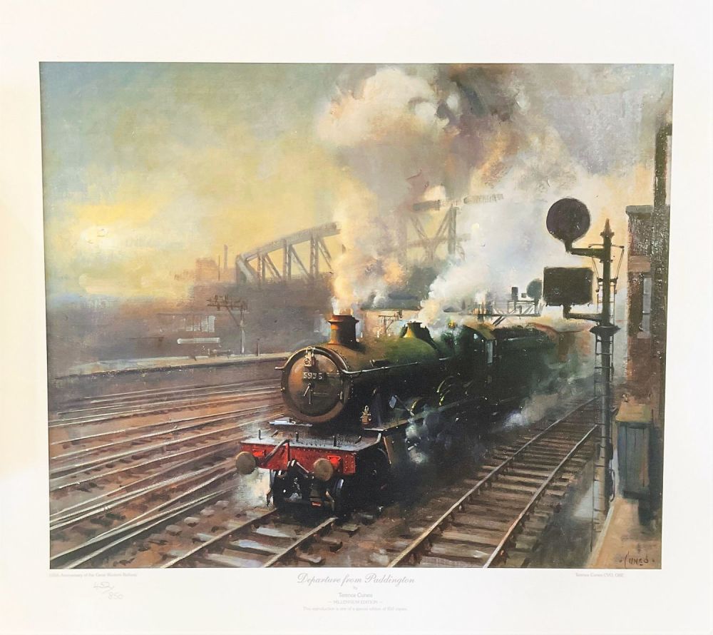 Lot 690: Railway Print 17 x 20 approx titled Departure...