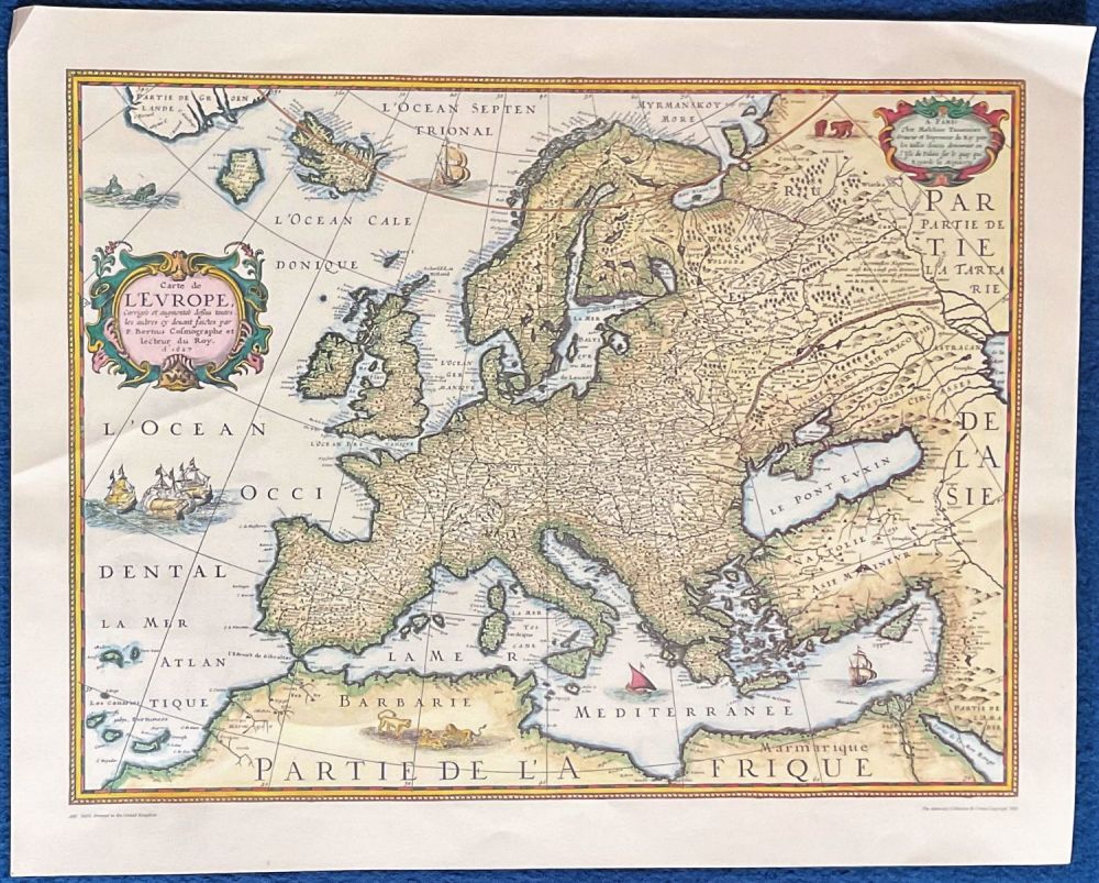 Lot 697: Map Of Europe coloured Print by The Admiralty...