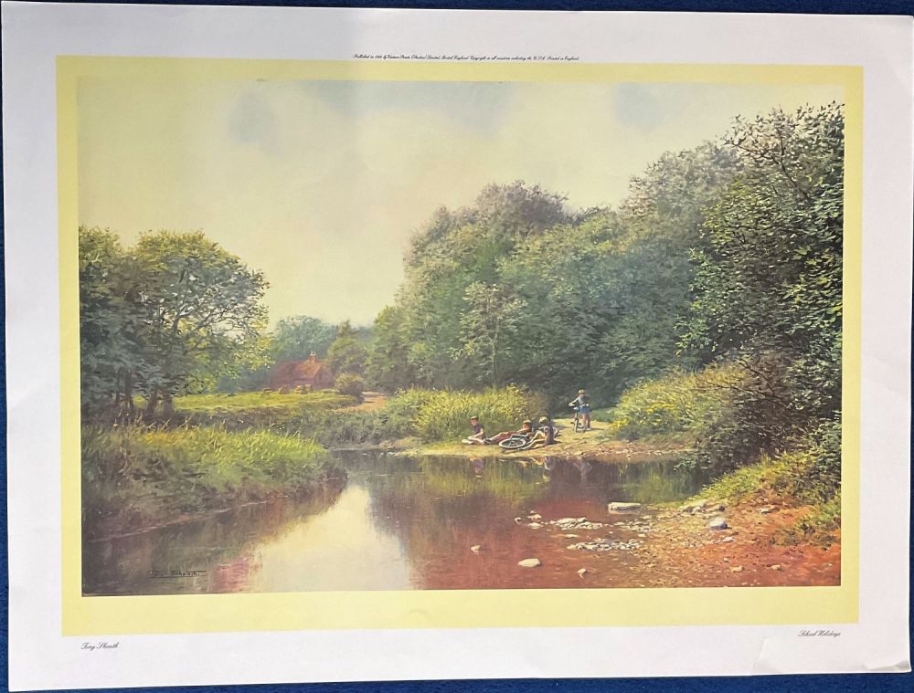 Lot 722: Tony Sheath coloured print titled and School Holidays....