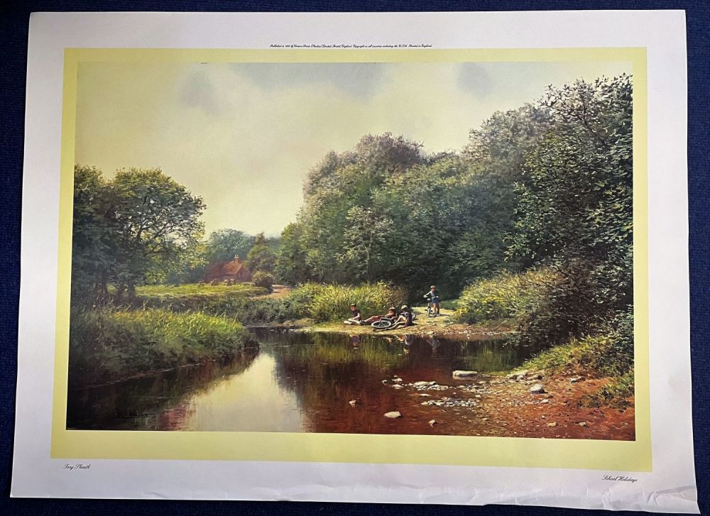 Lot 729: Tony Sheath coloured print titled and School Holidays....
