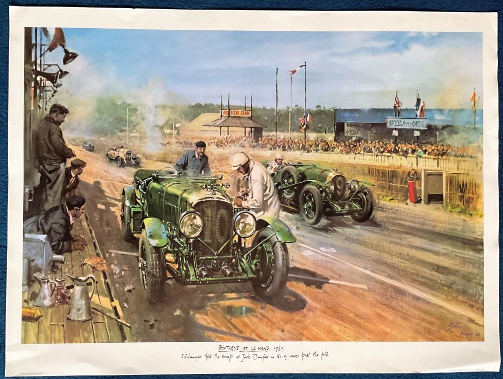Lot 732: Terence Cuneo coloured print titled and Bentleys At...