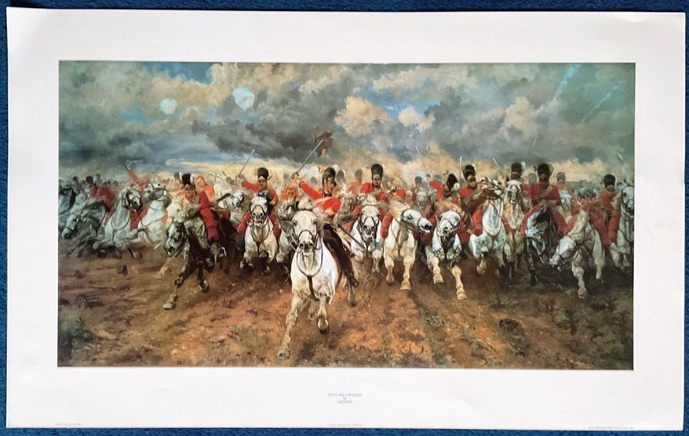 Lot 740: Lady Butler coloured print titled and Scotland For...