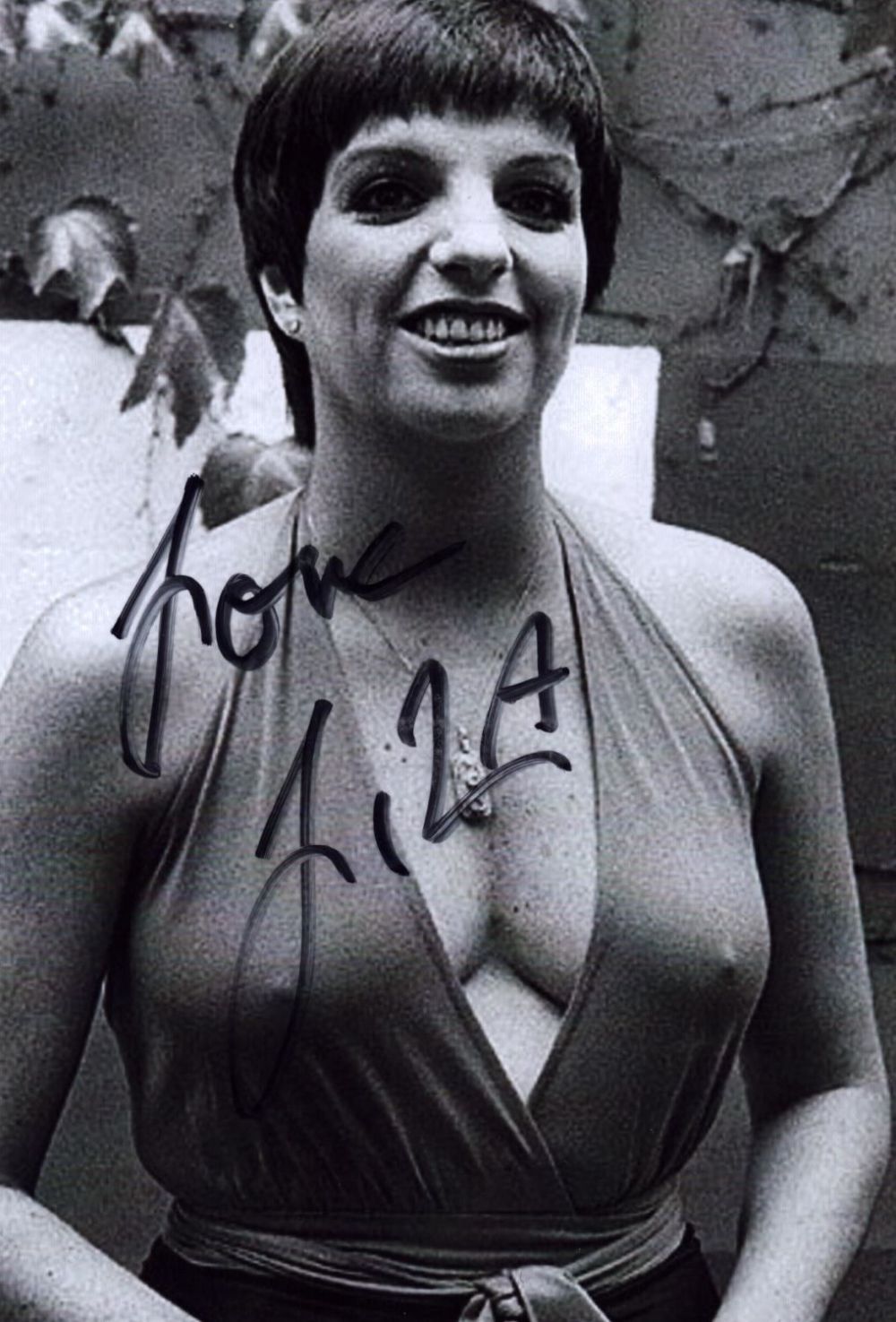 Lot 73: Liza Minnelli signed 6x4 black and white photo....