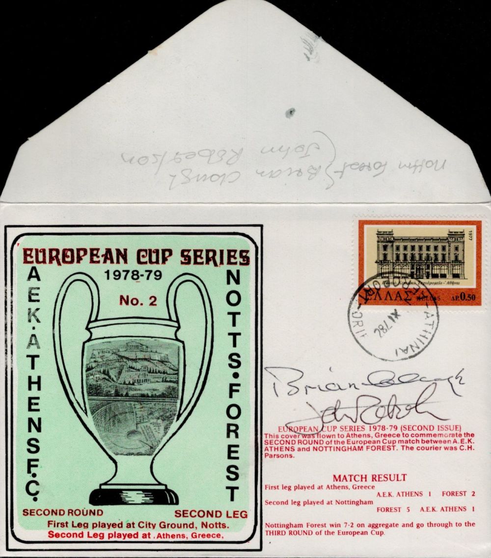 Lot 82: Football Brian Clough and John Robertson signed European...