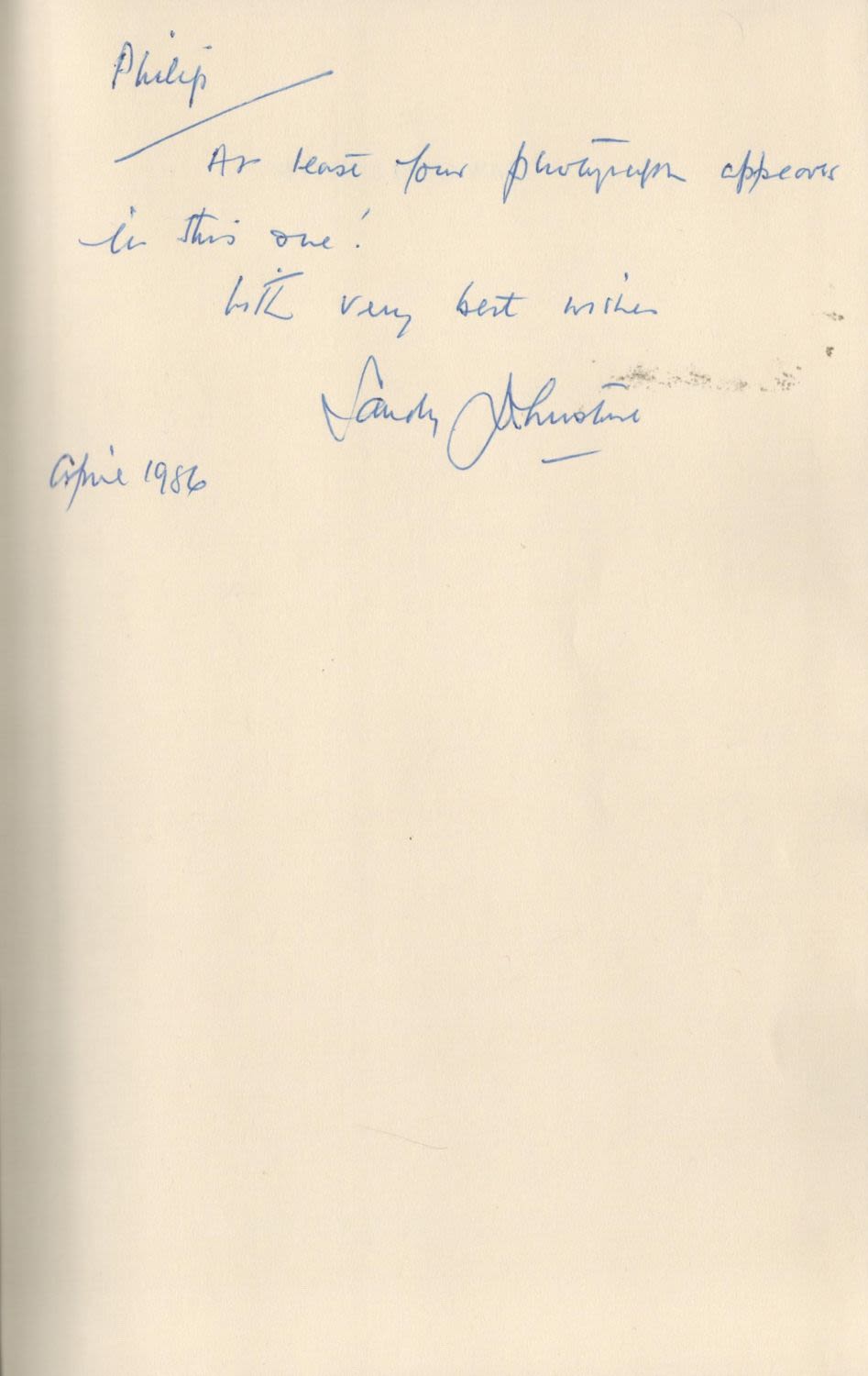 Lot 92: AVM Sandy Johnstone DFC Signed inside his own...