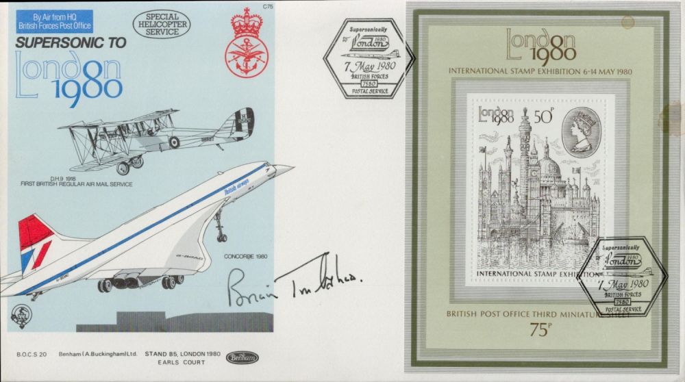 Lot 98: Brian Trubshaw Signed Supersonic to London 1980 Concorde...