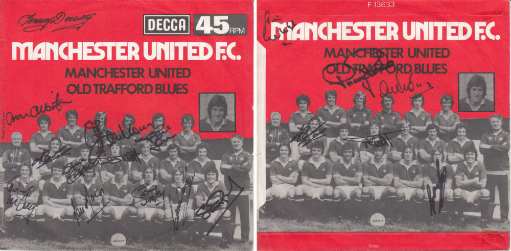 Lot 182: Football Signed Man United Decca 45 Rpm Record....