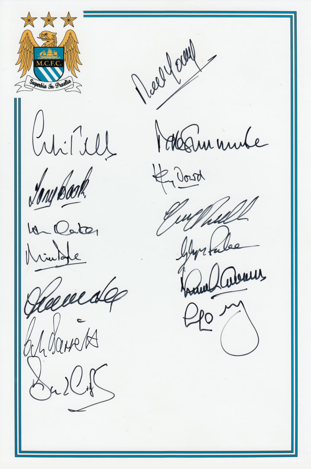 Lot 186: Football Signed Manchester City 12 X 8 Club...