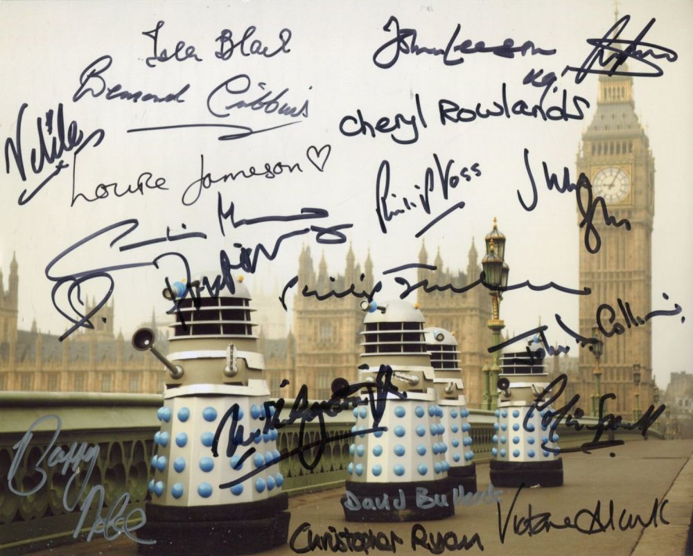 Lot 222: Doctor Who Daleks in London 8x10 photo signed...
