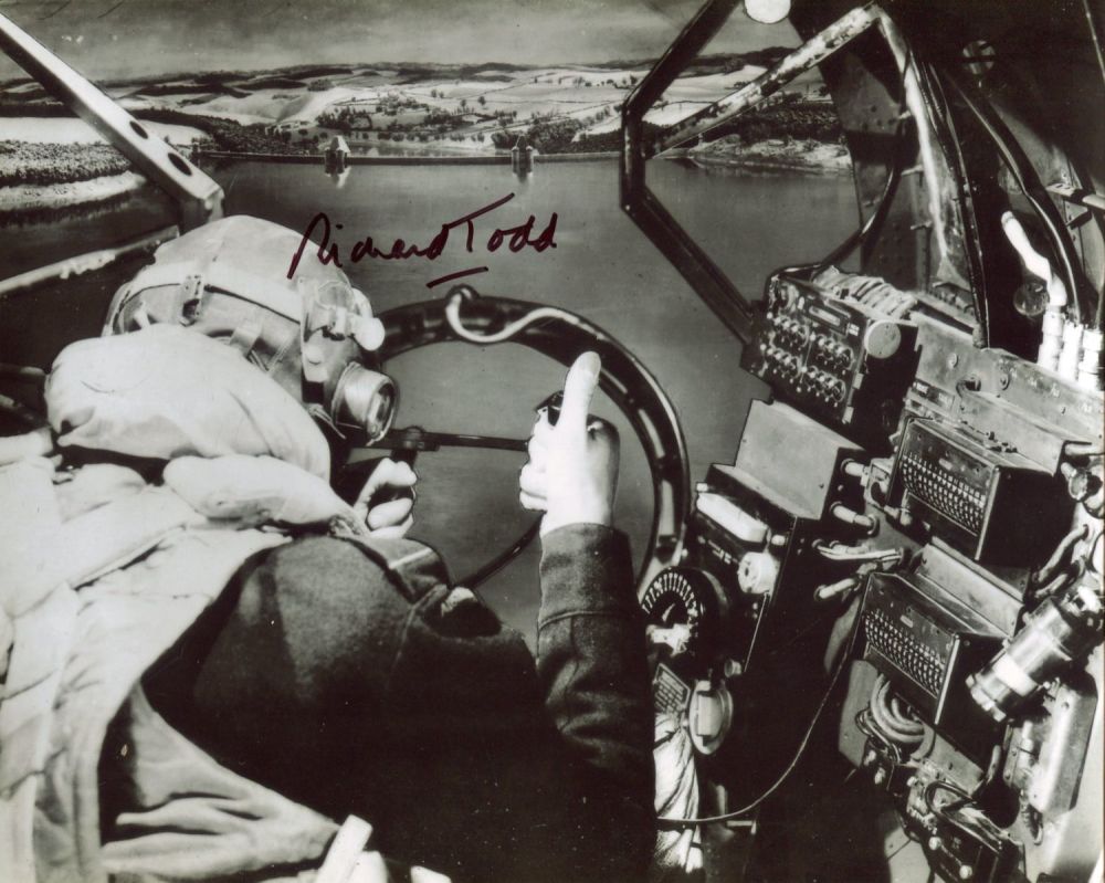 Lot 234: WW2 Dambusters war movie scene 8x10 photo signed...