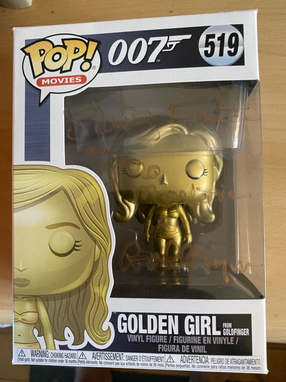 Lot 236: 007 James Bond Goldfinger Pop Vinyl collectable signed...