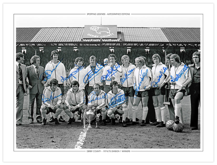 Lot 590: Autographed Derby County 16 X 12 Edition: A...