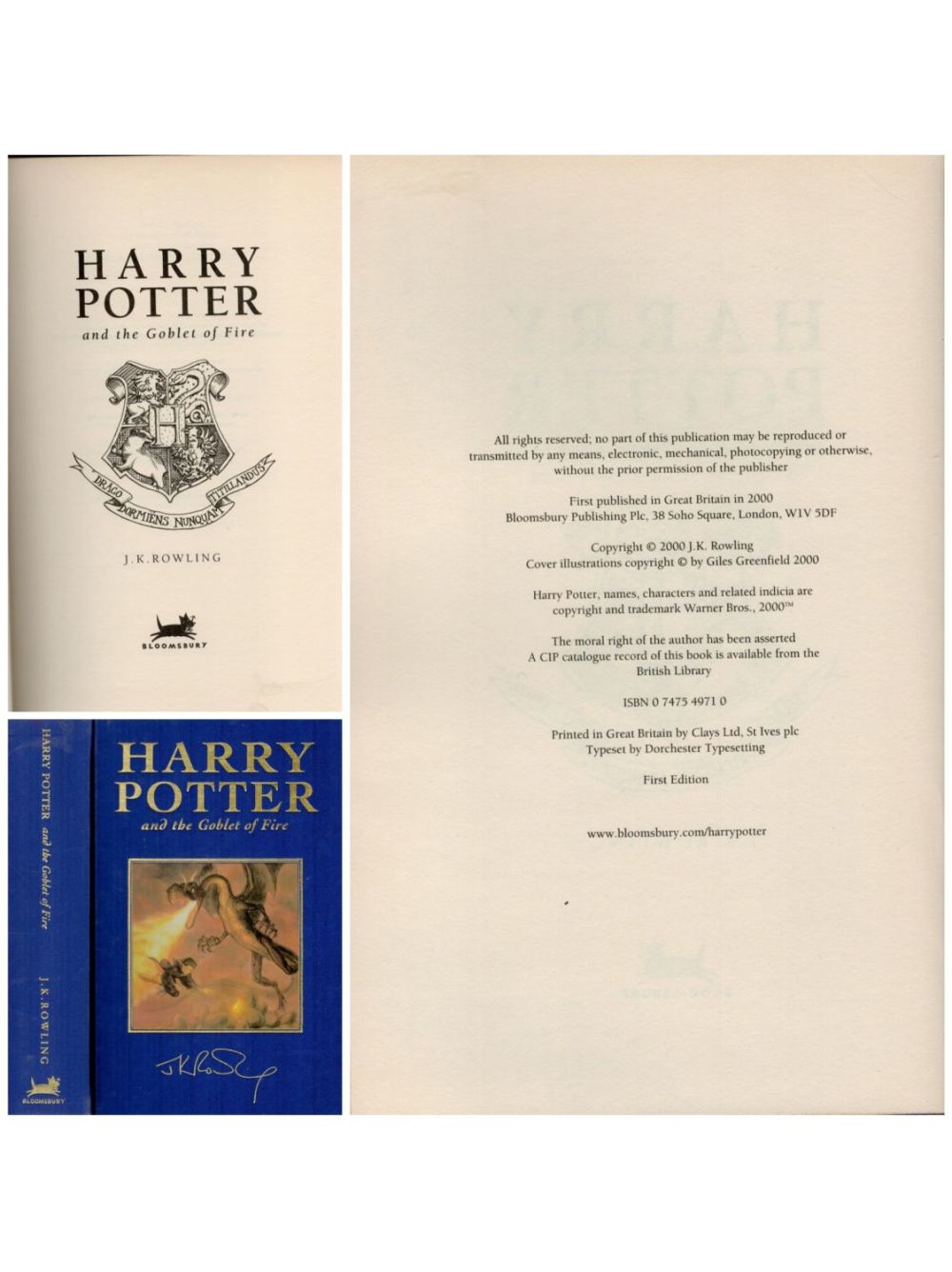 Lot 164: Harry Potter and the Goblet of Fire 1st...