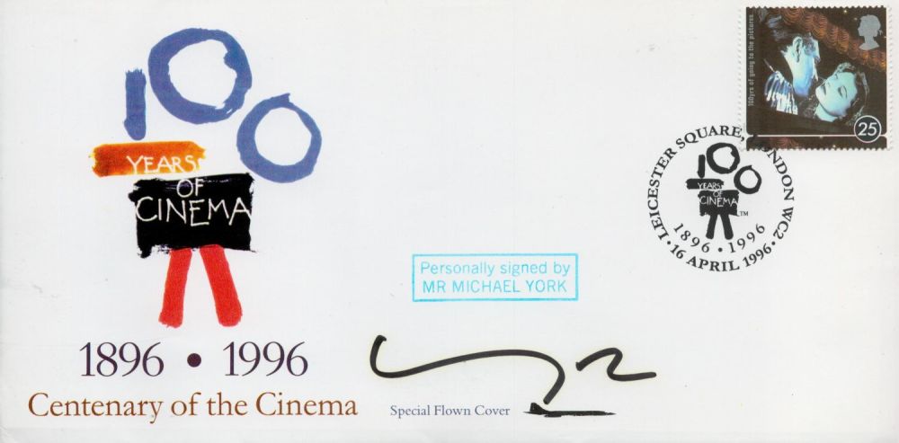 Lot 222: Michael York Signed FDC 100 Years of Cinema...