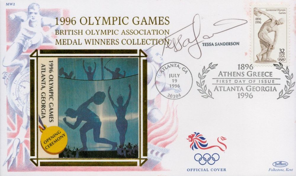 Lot 224: Tessa Sanderson Signed FDC 1996 Olympic Games -...